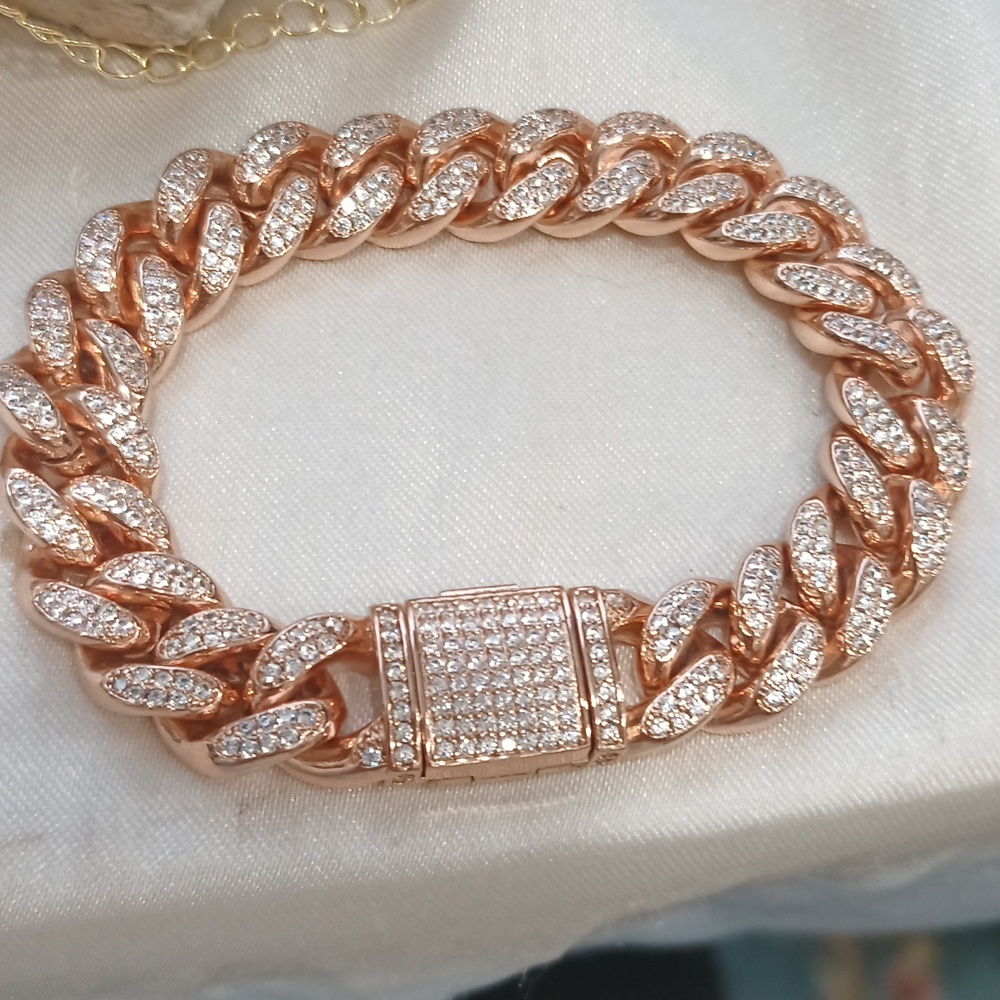 SKRT Cuban Chain Copper and CZ bracelet